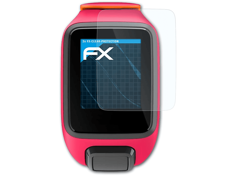 ATFOLIX 3x FX-Clear Displayschutz(für TomTom 3) Spark 3 / Runner