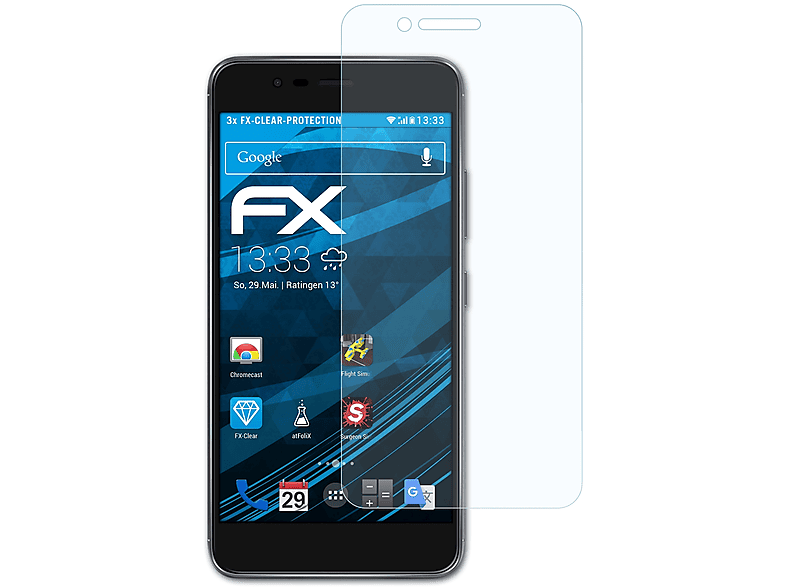 ATFOLIX 3x FX-Clear Displayschutz(für Asus ZenFone 3 Max (ZC520TL))