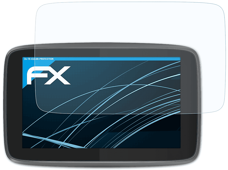 ATFOLIX 3x FX-Clear Displayschutz(für TomTom GO 520 / 5200 (2016))