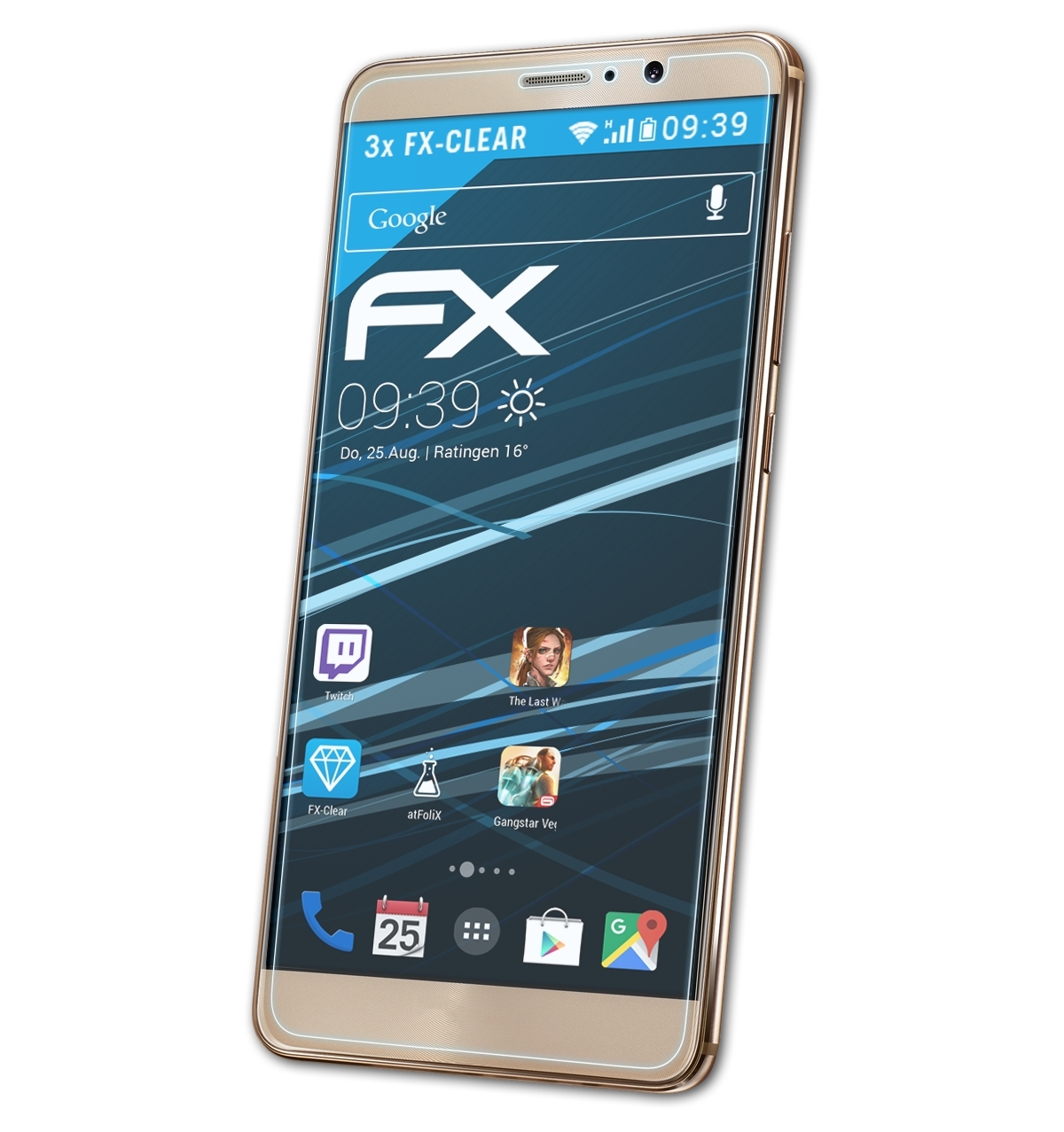 3x Mate ATFOLIX 9) Displayschutz(für FX-Clear Huawei