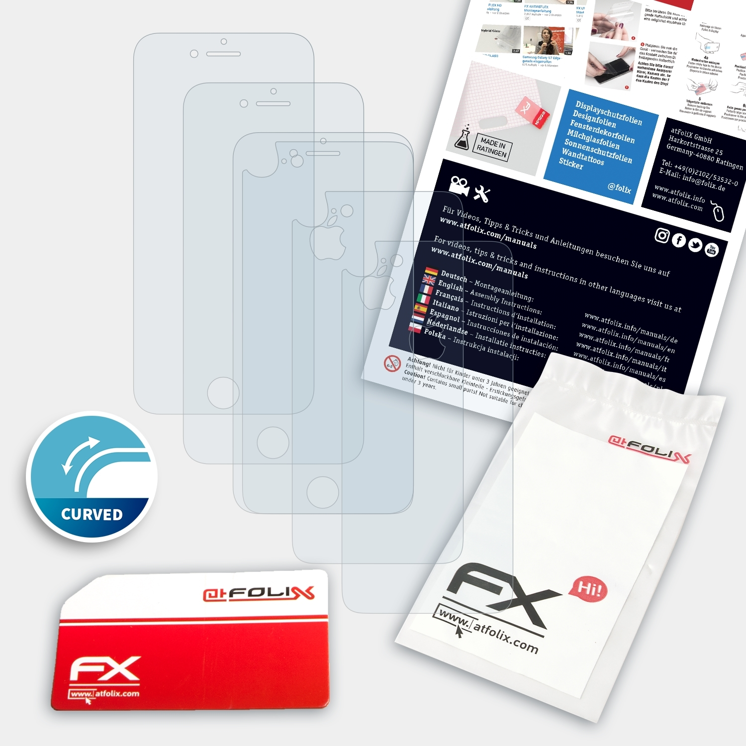 ATFOLIX 3x FX-ActiFleX Displayschutz(für Apple 7) iPhone