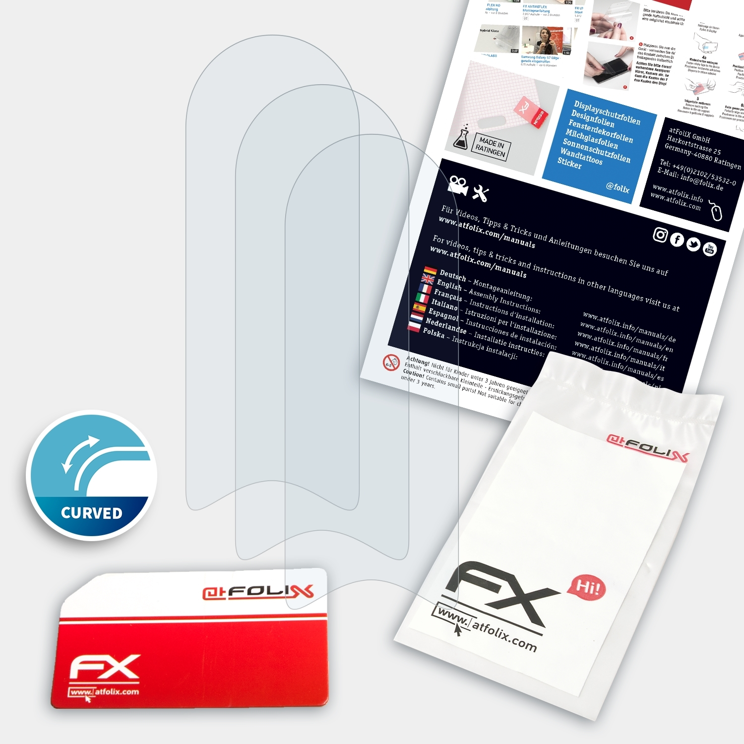 ATFOLIX FX-ActiFleX 3x Fitness Displayschutz(für Tracker) TomTom Touch