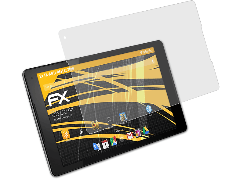ATFOLIX 2x FX-Antireflex Displayschutz(für Vodafone 7) Tab Prime