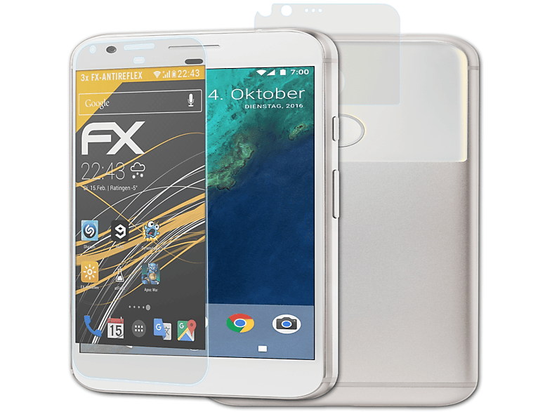 3x Pixel ATFOLIX XL) FX-Antireflex Google Displayschutz(für