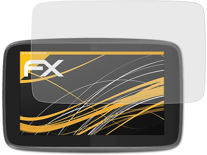 ATFOLIX 3x FX-Antireflex Displayschutz(für TomTom GO 520 / 5200 (2016))