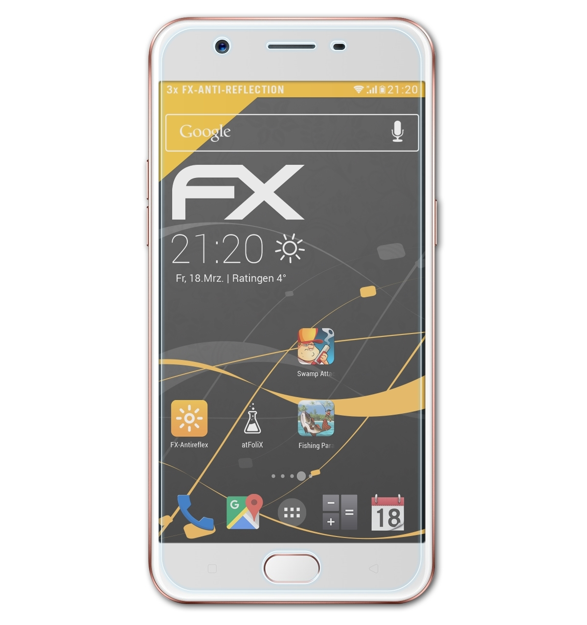 FX-Antireflex ATFOLIX (2016)) 3x Oppo A57 Displayschutz(für