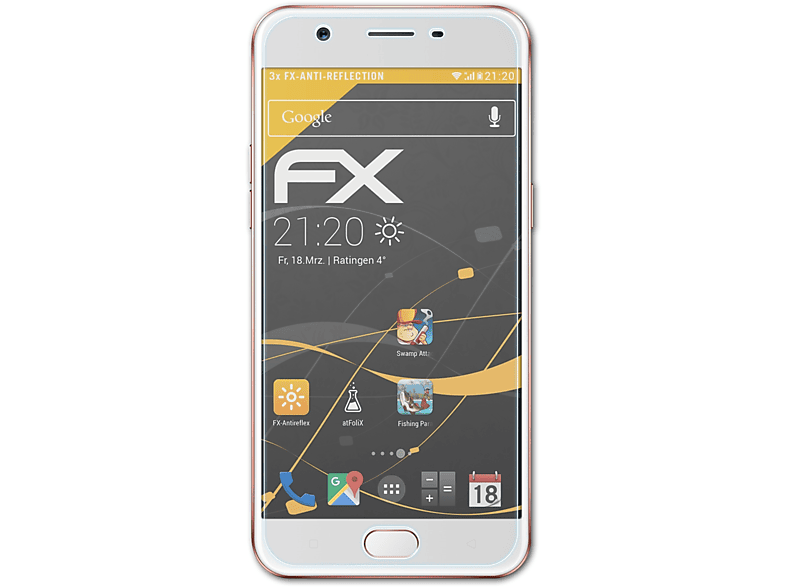 Oppo FX-Antireflex 3x ATFOLIX (2016)) Displayschutz(für A57