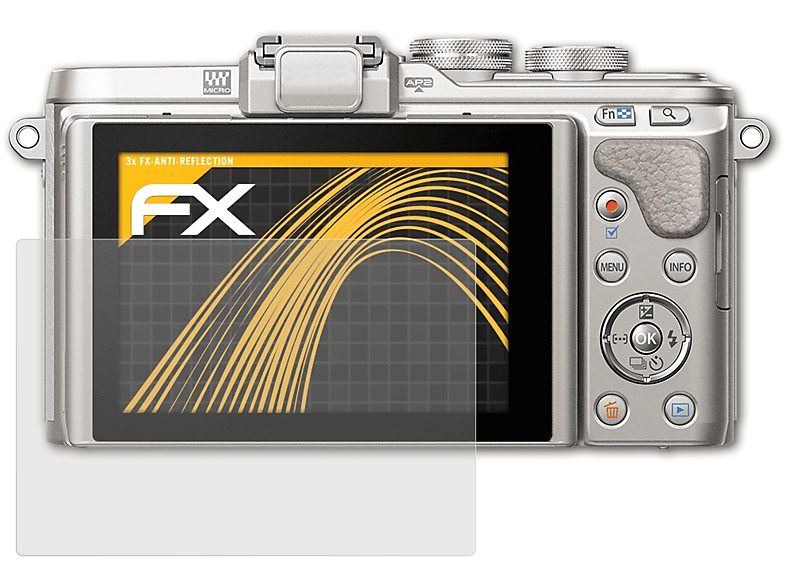 3x FX-Antireflex E-PL8) Olympus Displayschutz(für ATFOLIX