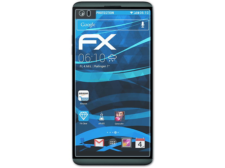 ATFOLIX 3x FX-Clear Displayschutz(für LG V20)