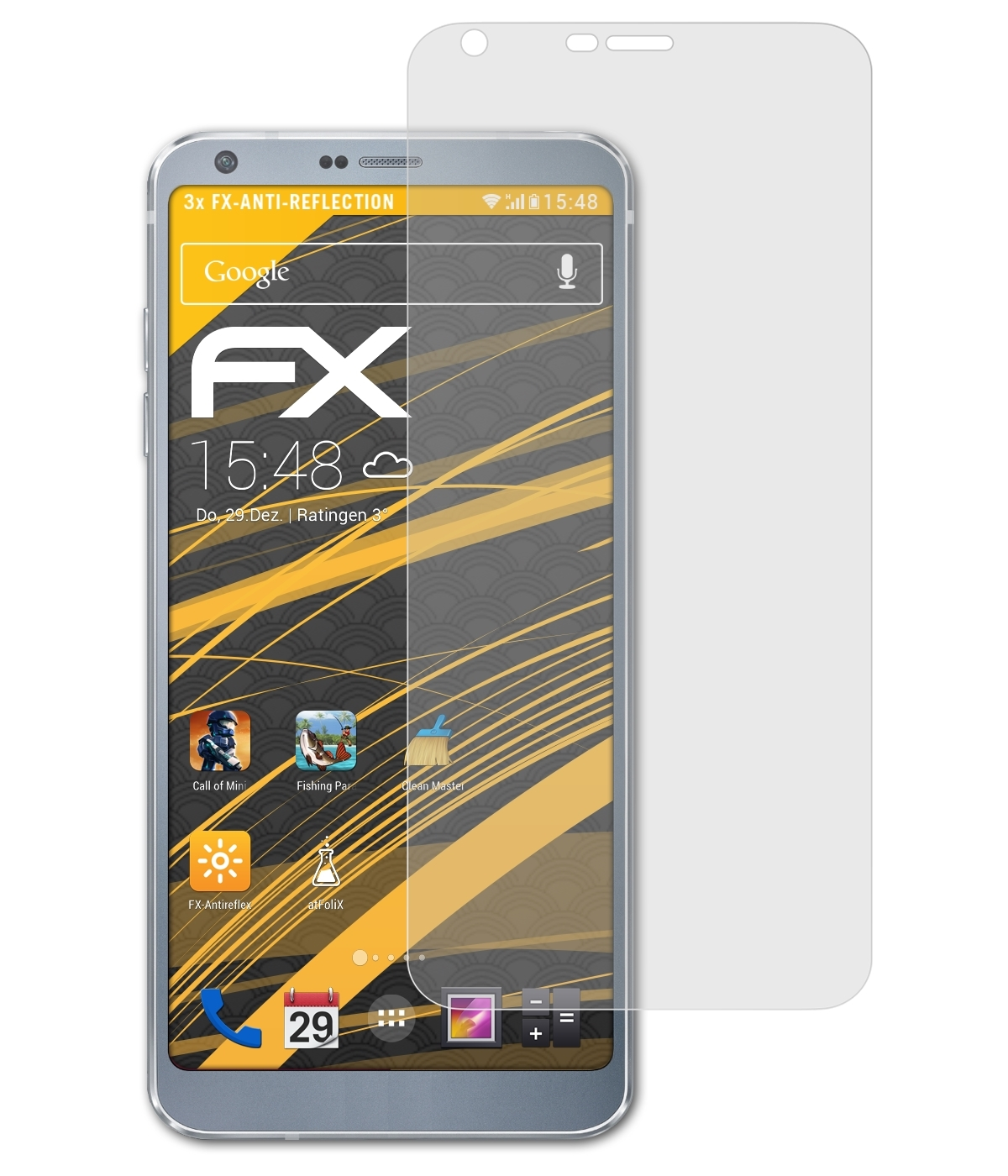 3x ATFOLIX FX-Antireflex LG Displayschutz(für G6)