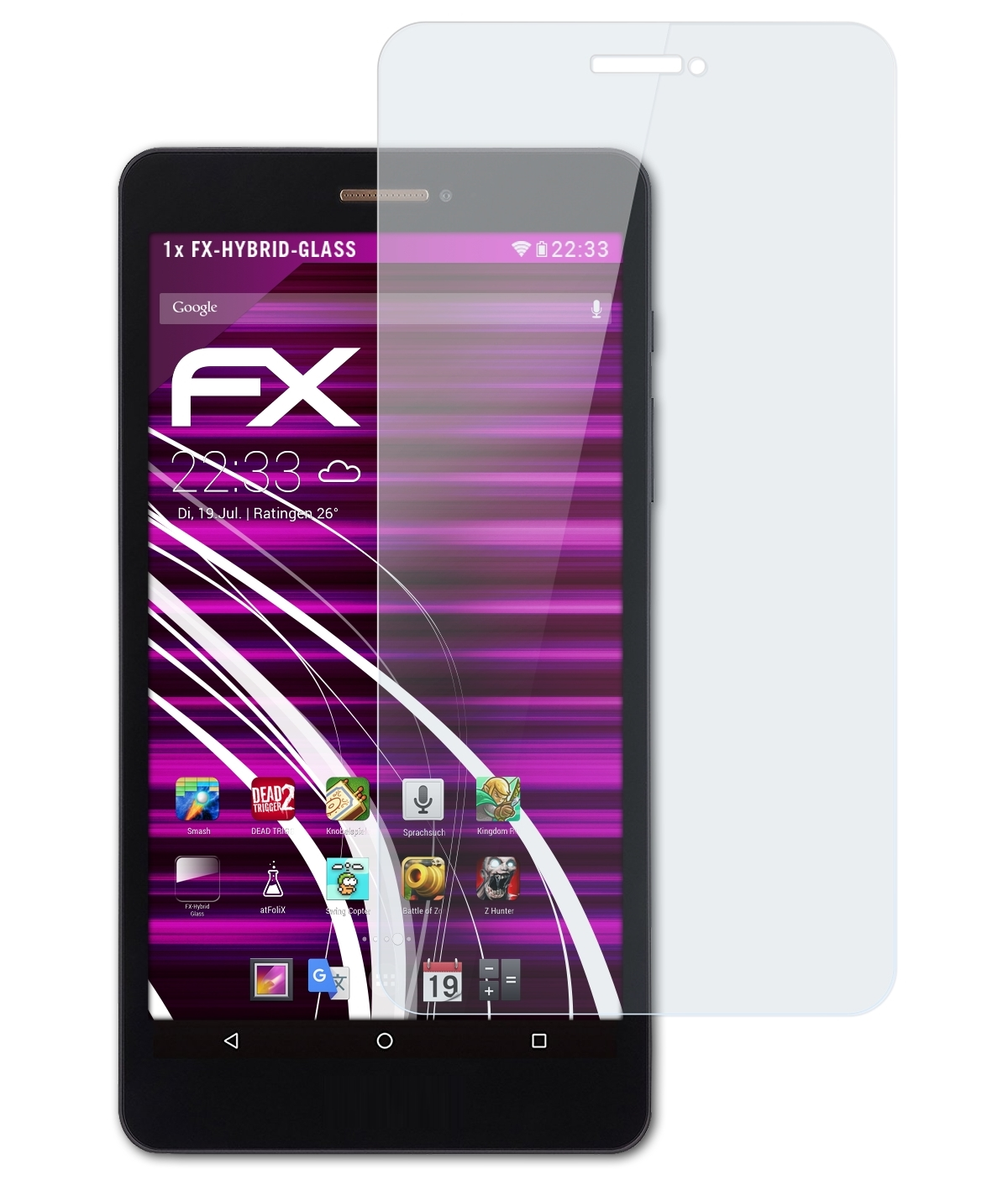 ATFOLIX FX-Hybrid-Glass Talk Acer Schutzglas(für (A1-734)) S Iconia