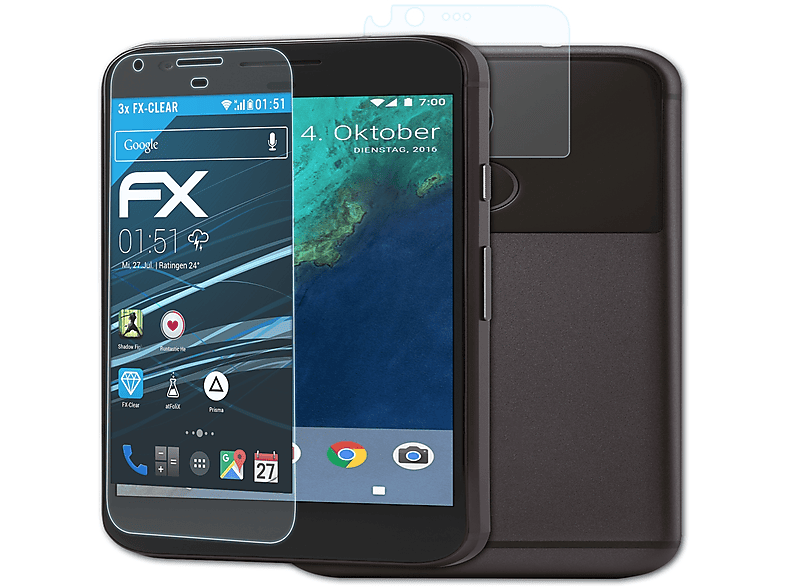 3x Google Pixel) FX-Clear Displayschutz(für ATFOLIX