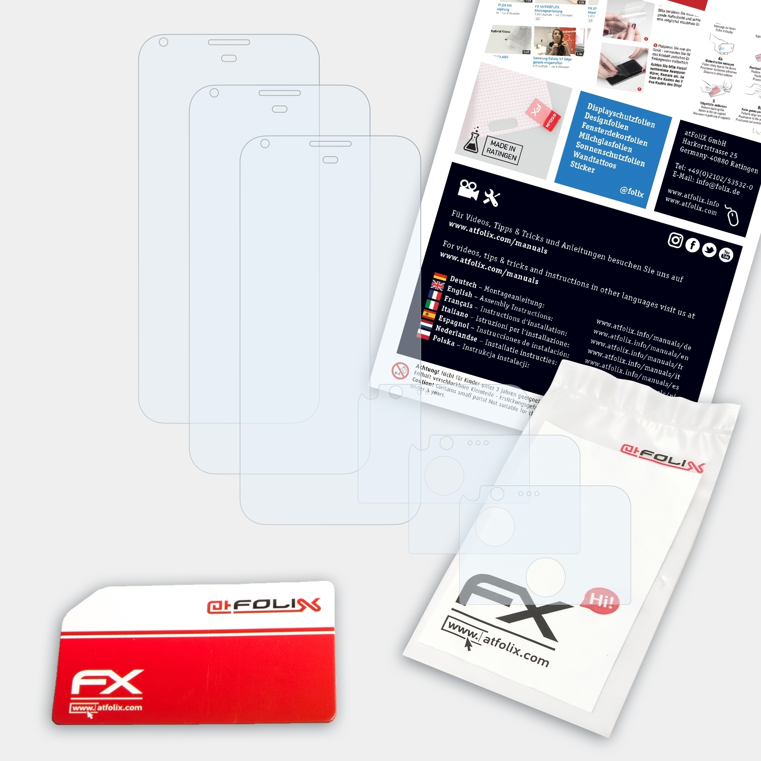 3x Pixel FX-Clear XL) Google Displayschutz(für ATFOLIX