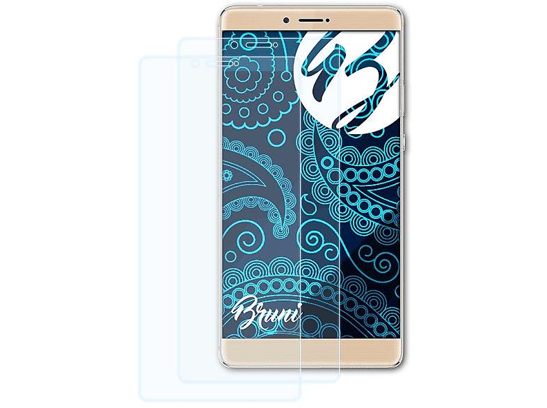 BRUNI 2x Basics-Clear Schutzfolie(für Huawei 8) Note Honor
