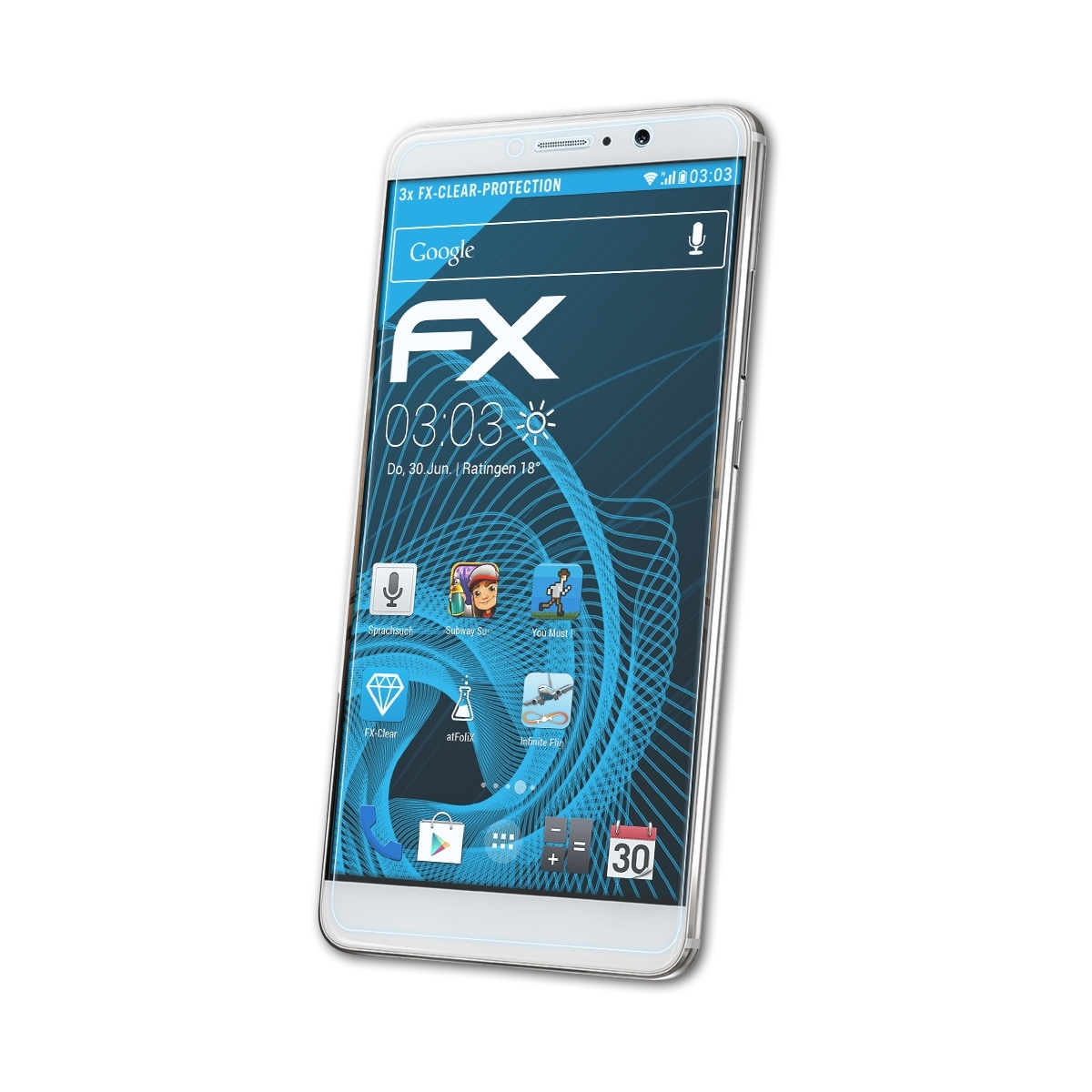 ATFOLIX 3x 9 Lite) FX-Clear Huawei Displayschutz(für Mate