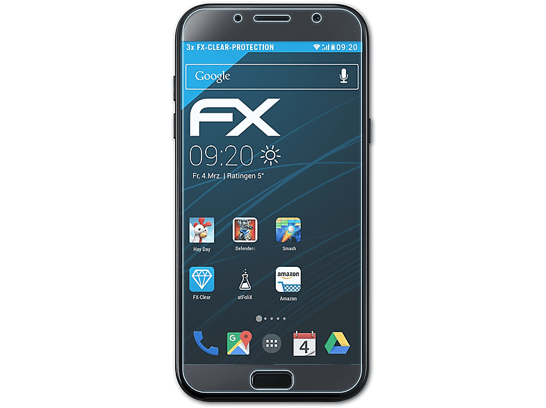 ATFOLIX 3x FX-Clear Displayschutz(für Samsung Galaxy A7 (2017))