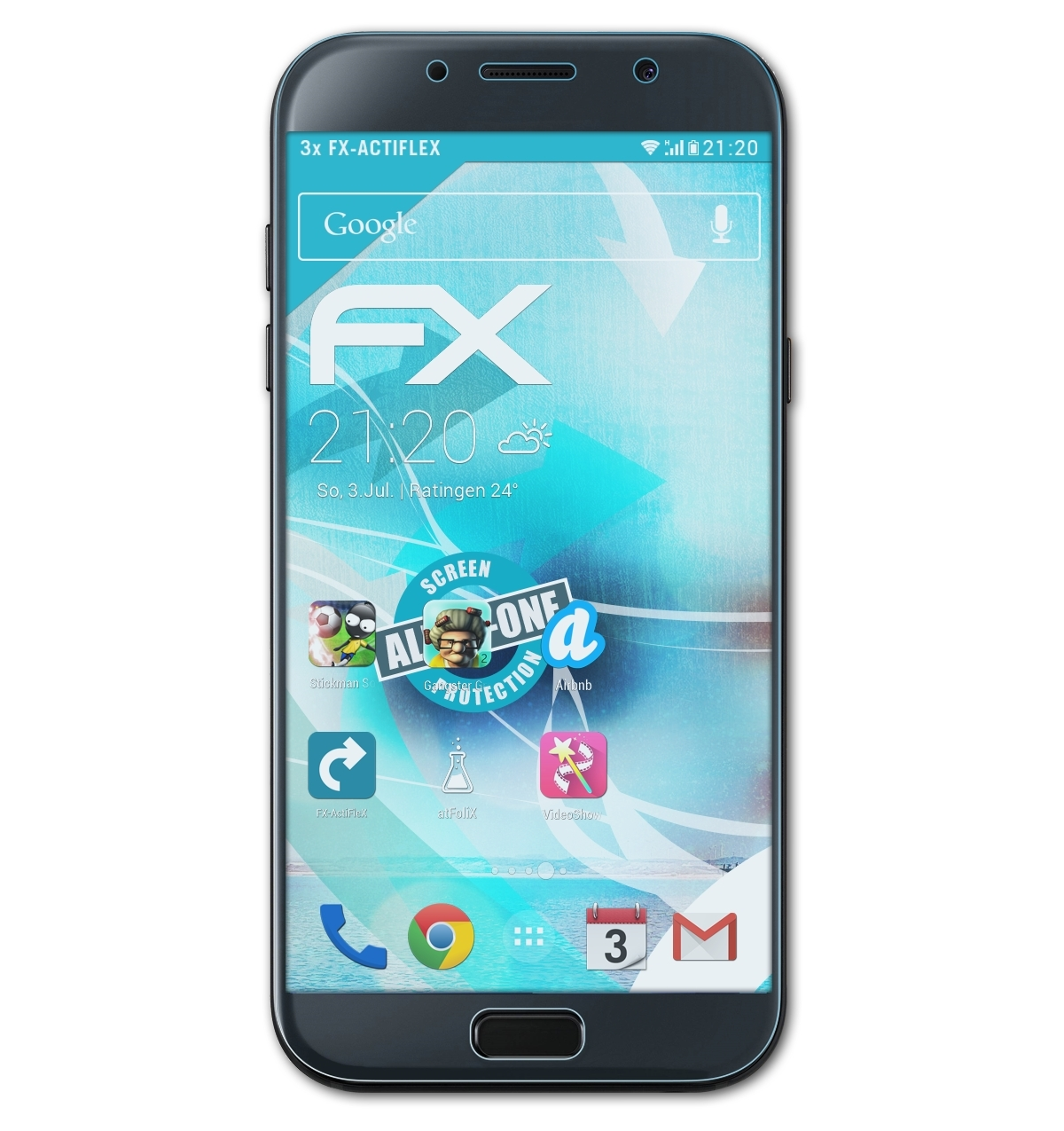 ATFOLIX Samsung (2017)) Galaxy Displayschutz(für 3x A7 FX-ActiFleX