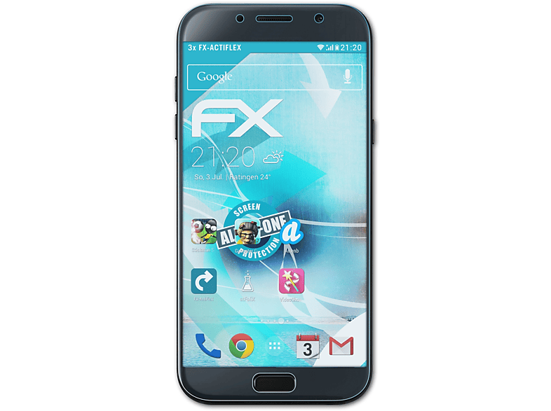 Galaxy 3x Samsung A7 Displayschutz(für FX-ActiFleX (2017)) ATFOLIX