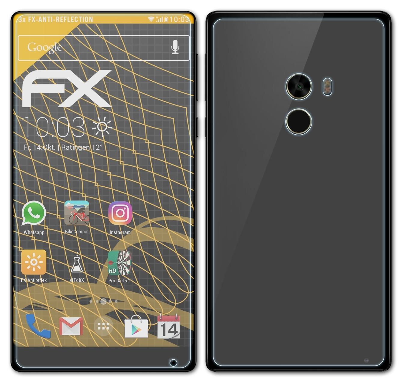 ATFOLIX 3x FX-Antireflex Displayschutz(für Mi Mix) Xiaomi