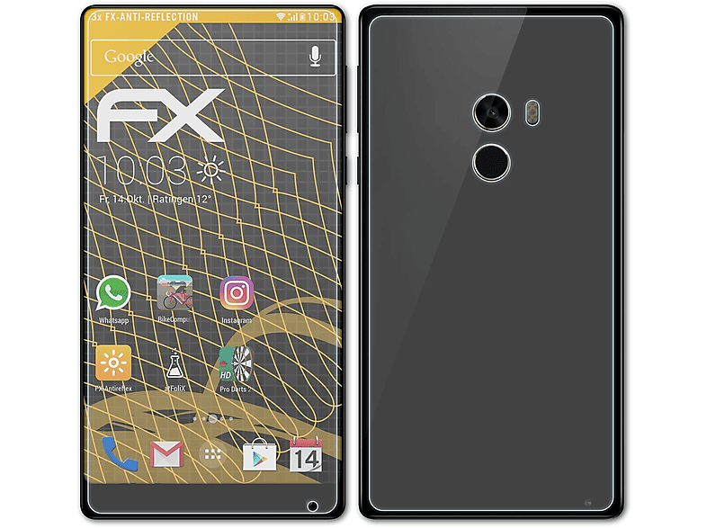 ATFOLIX 3x FX-Antireflex Displayschutz(für Xiaomi Mi Mix)