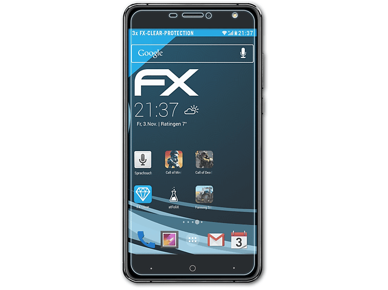 FX-Clear Pro) Displayschutz(für ATFOLIX Doogee 3x X7