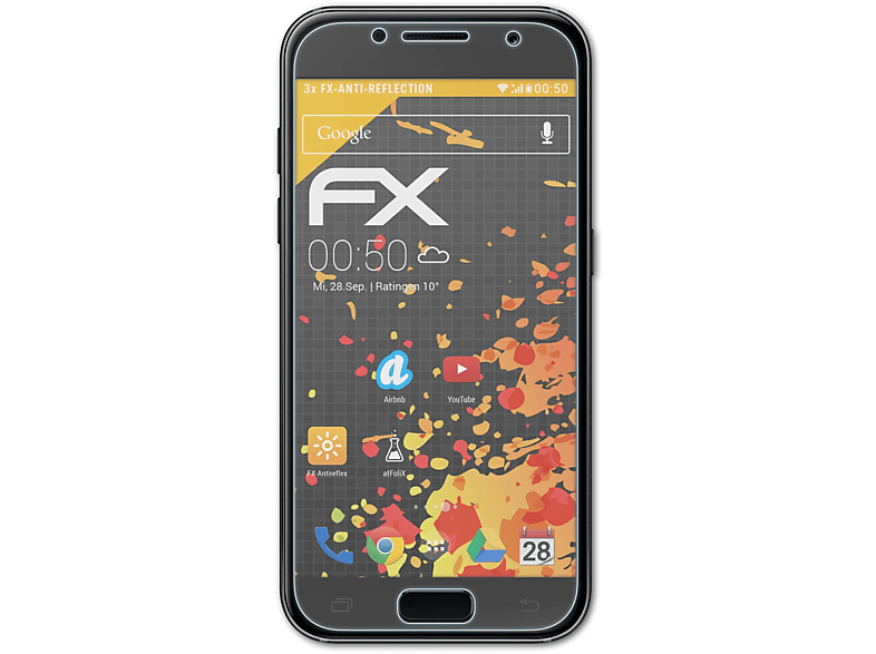 Displayschutz(für ATFOLIX A3 FX-Antireflex 3x Galaxy (2017) Front) Samsung