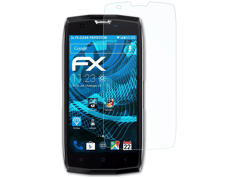 ATFOLIX 3x FX-Clear Blackview Pro) BV7000 Displayschutz(für