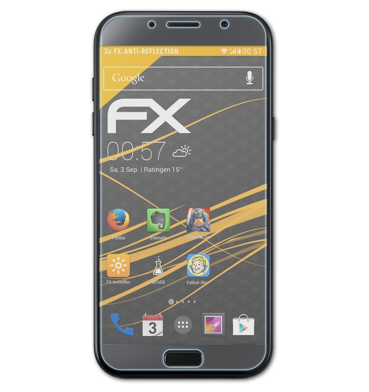 ATFOLIX 3x Galaxy (2017)) A7 Samsung FX-Antireflex Displayschutz(für