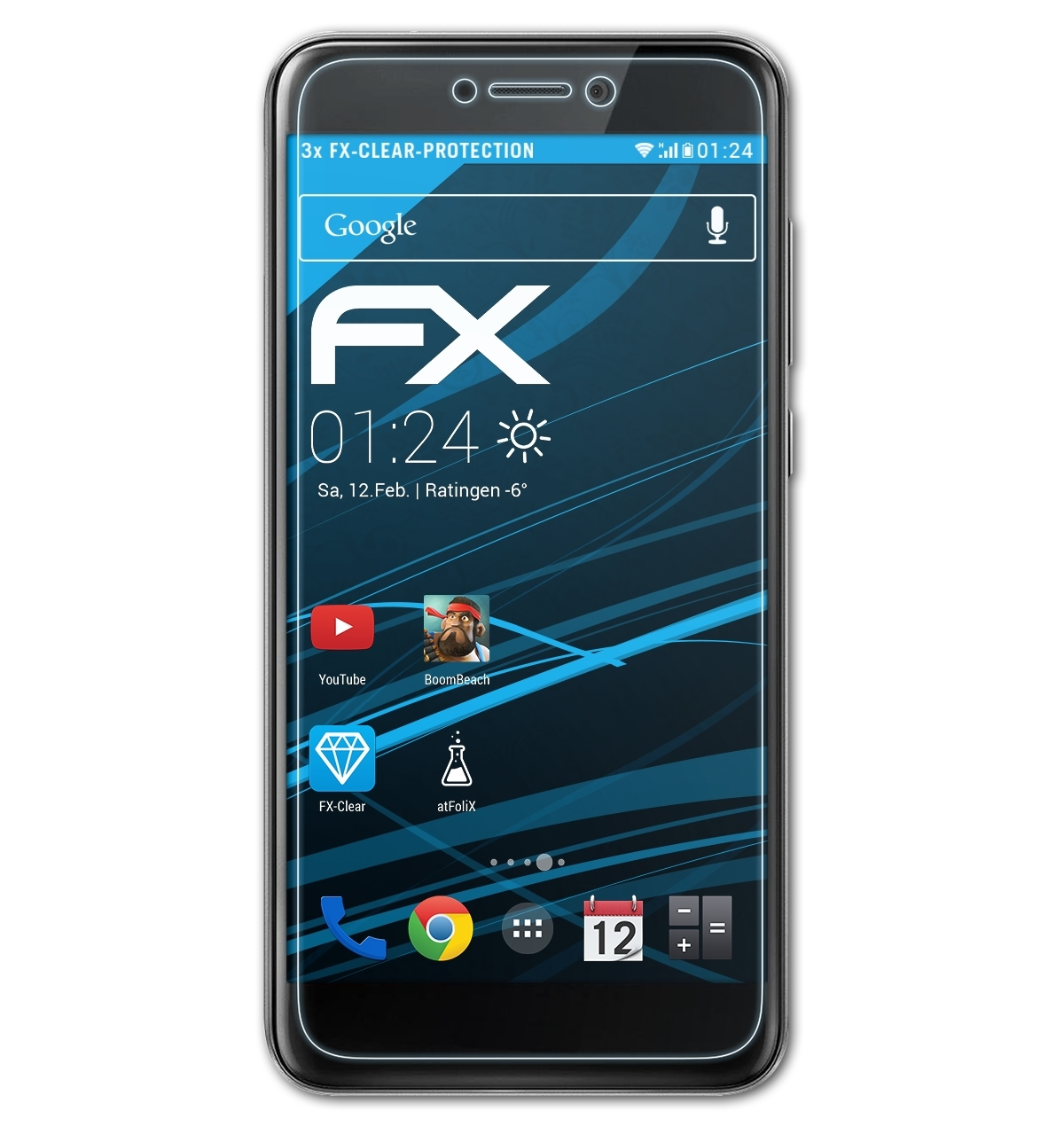ATFOLIX 3x FX-Clear Displayschutz(für Lite P8 (2017)) Huawei
