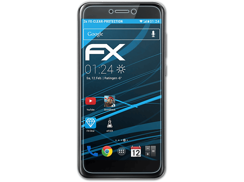 ATFOLIX 3x FX-Clear Displayschutz(für Huawei Lite P8 (2017))