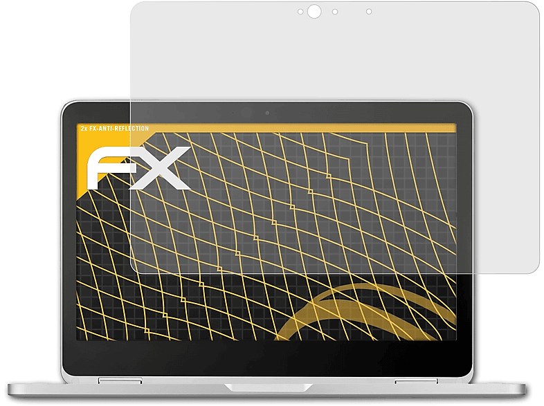 ATFOLIX 2x FX-Antireflex Displayschutz(für Google Chromebook Flip C302CA (ASUS))