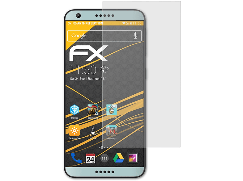 ATFOLIX 3x FX-Antireflex Displayschutz(für 650) HTC Desire