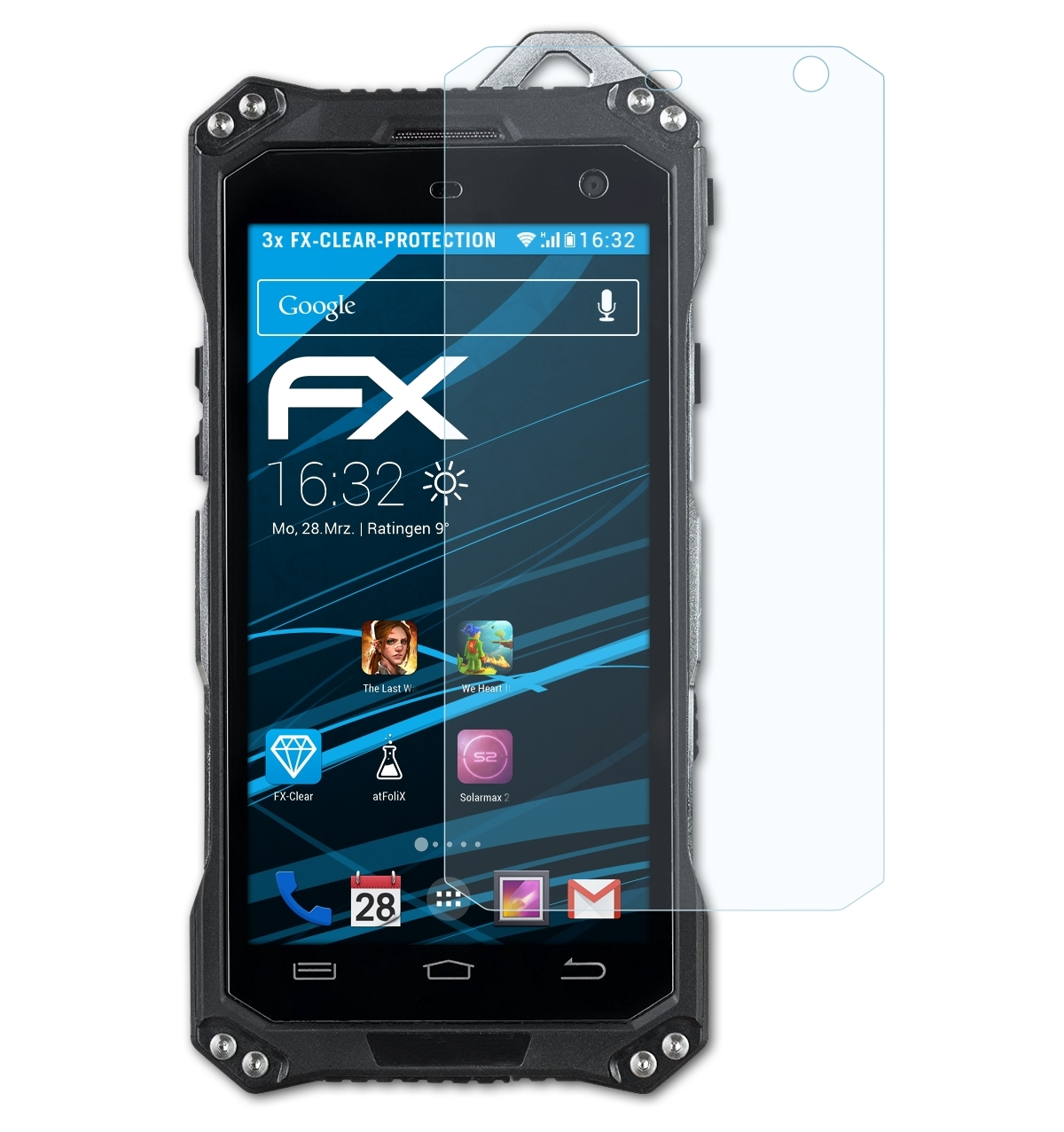 ATFOLIX 3x FX-Clear Displayschutz(für Getnord Onyx)