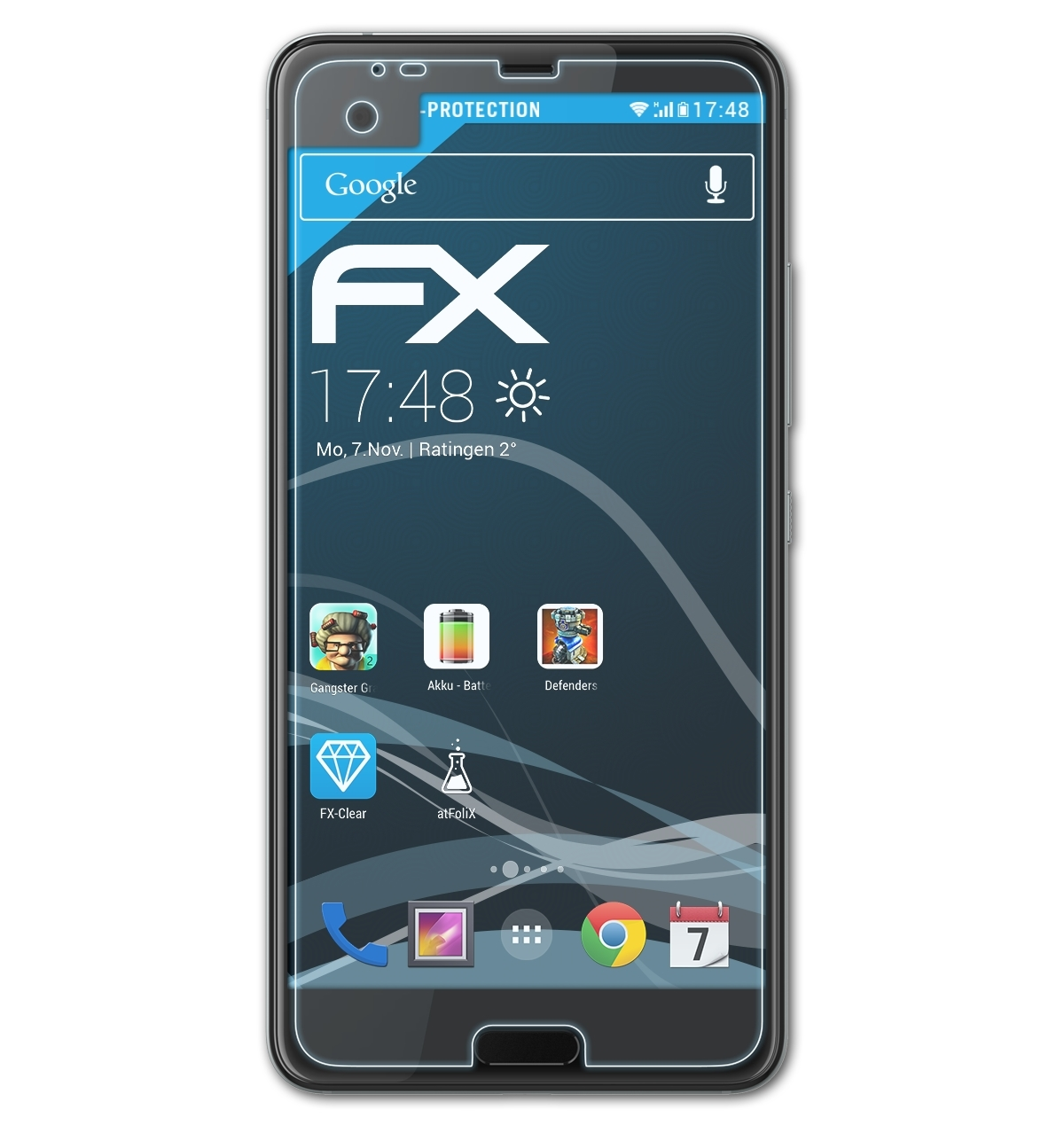 ATFOLIX 3x FX-Clear Displayschutz(für HTC U Ultra)