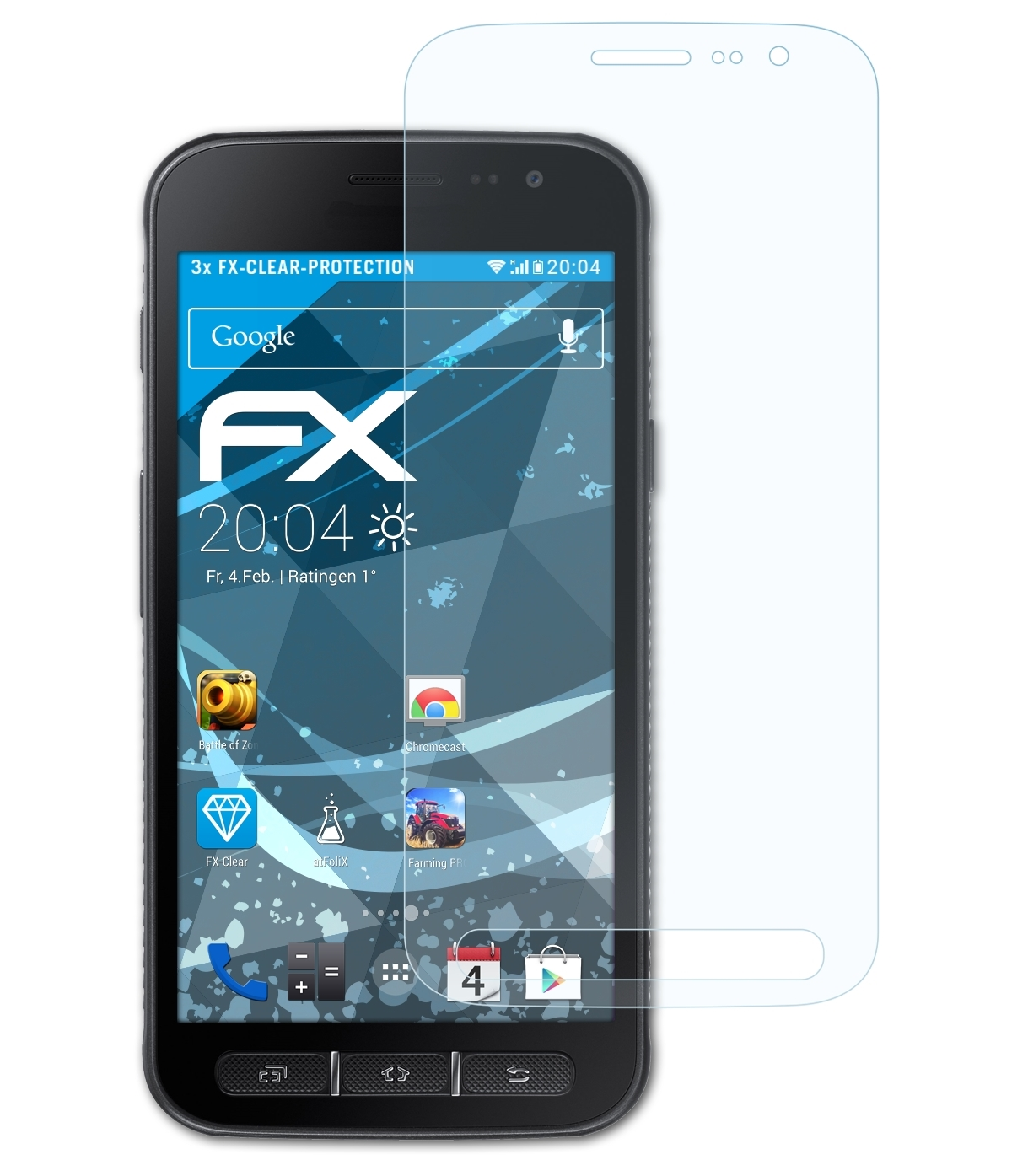 ATFOLIX 3x FX-Clear Samsung Xcover Galaxy 4) Displayschutz(für