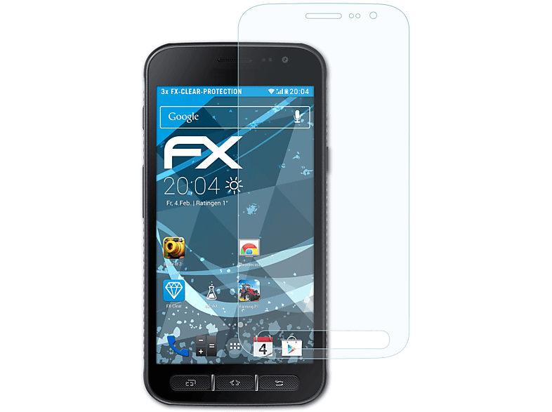 ATFOLIX 3x FX-Clear Displayschutz(für Samsung Galaxy Xcover 4)