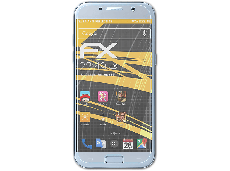 (2017) A5 Displayschutz(für Galaxy 3x ATFOLIX FX-Antireflex Samsung Front)