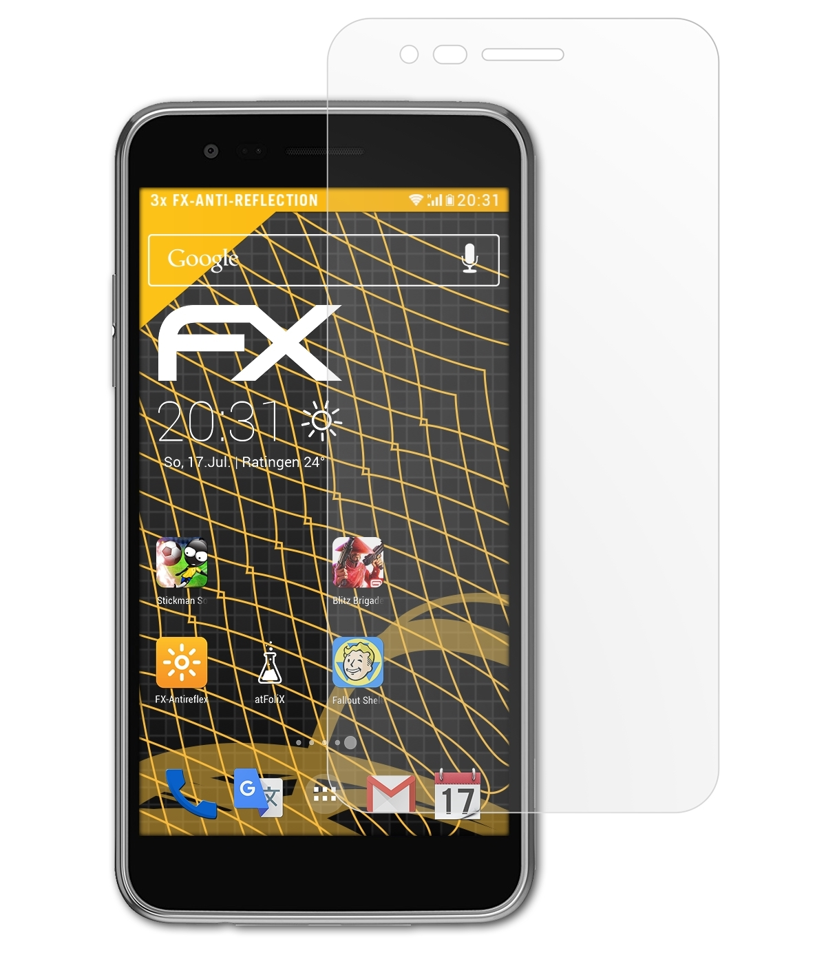 FX-Antireflex Displayschutz(für (2017)) 3x ATFOLIX LG K4