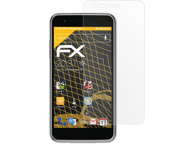 ATFOLIX 3x FX-Antireflex Displayschutz(für LG K4 (2017))