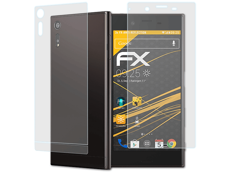 ATFOLIX 3x FX-Antireflex Displayschutz(für Sony Xperia XZ)