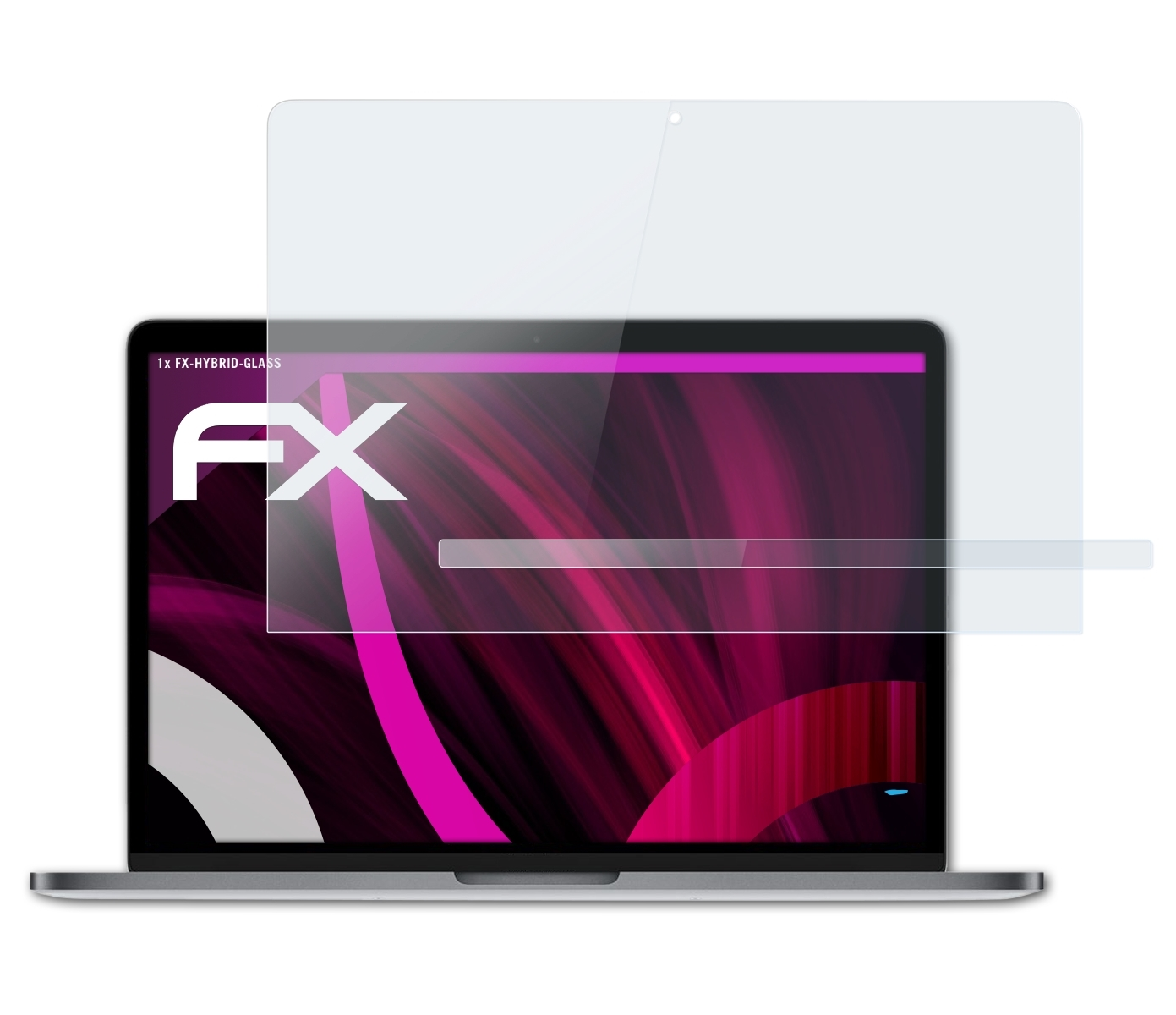 ATFOLIX FX-Hybrid-Glass Schutzglas(für inch MacBook Touch Apple 13 Bar)) (incl. 2016 Pro