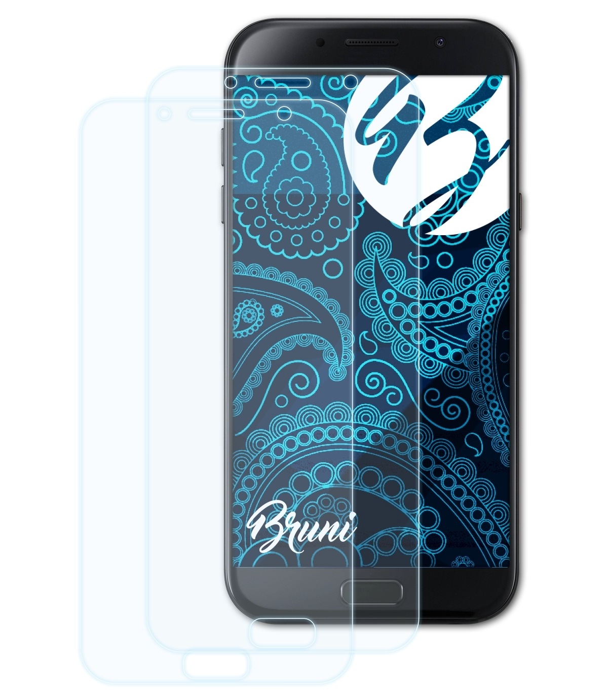 BRUNI 2x Basics-Clear Schutzfolie(für Samsung (2017)) A7 Galaxy