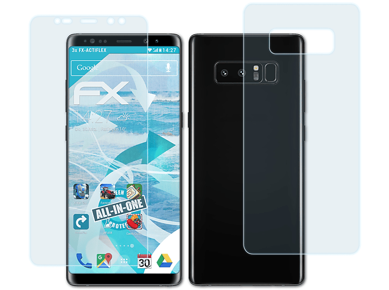 ATFOLIX Displayschutz(für Galaxy 3x FX-ActiFleX Note 8) Samsung