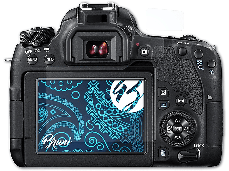 BRUNI 2x Basics-Clear Schutzfolie(für Canon EOS 77D) | Kamera Schutzfolie