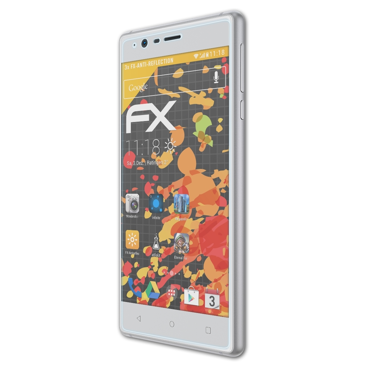 3) ATFOLIX Nokia 3x Displayschutz(für FX-Antireflex