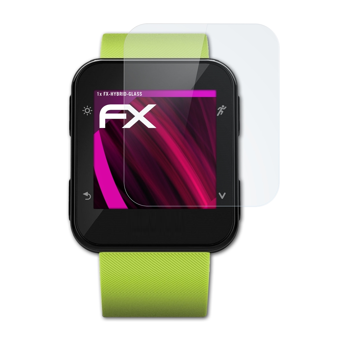 ATFOLIX FX-Hybrid-Glass Schutzglas(für Garmin 35) Forerunner