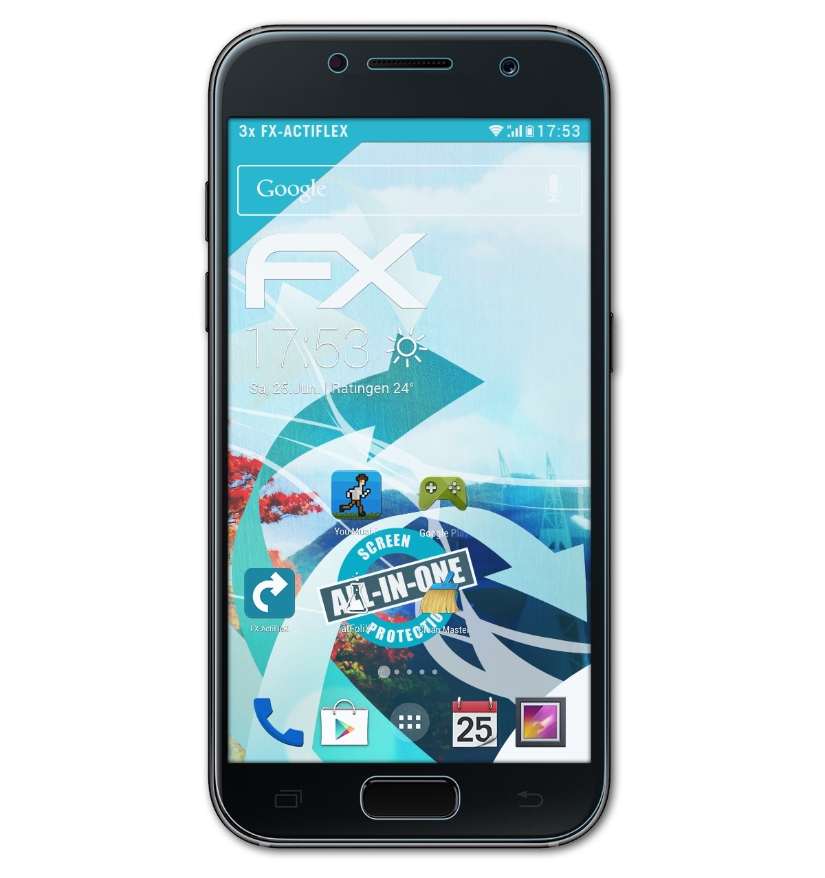 ATFOLIX 3x FX-ActiFleX Displayschutz(für Samsung Galaxy (2017) Front) A3