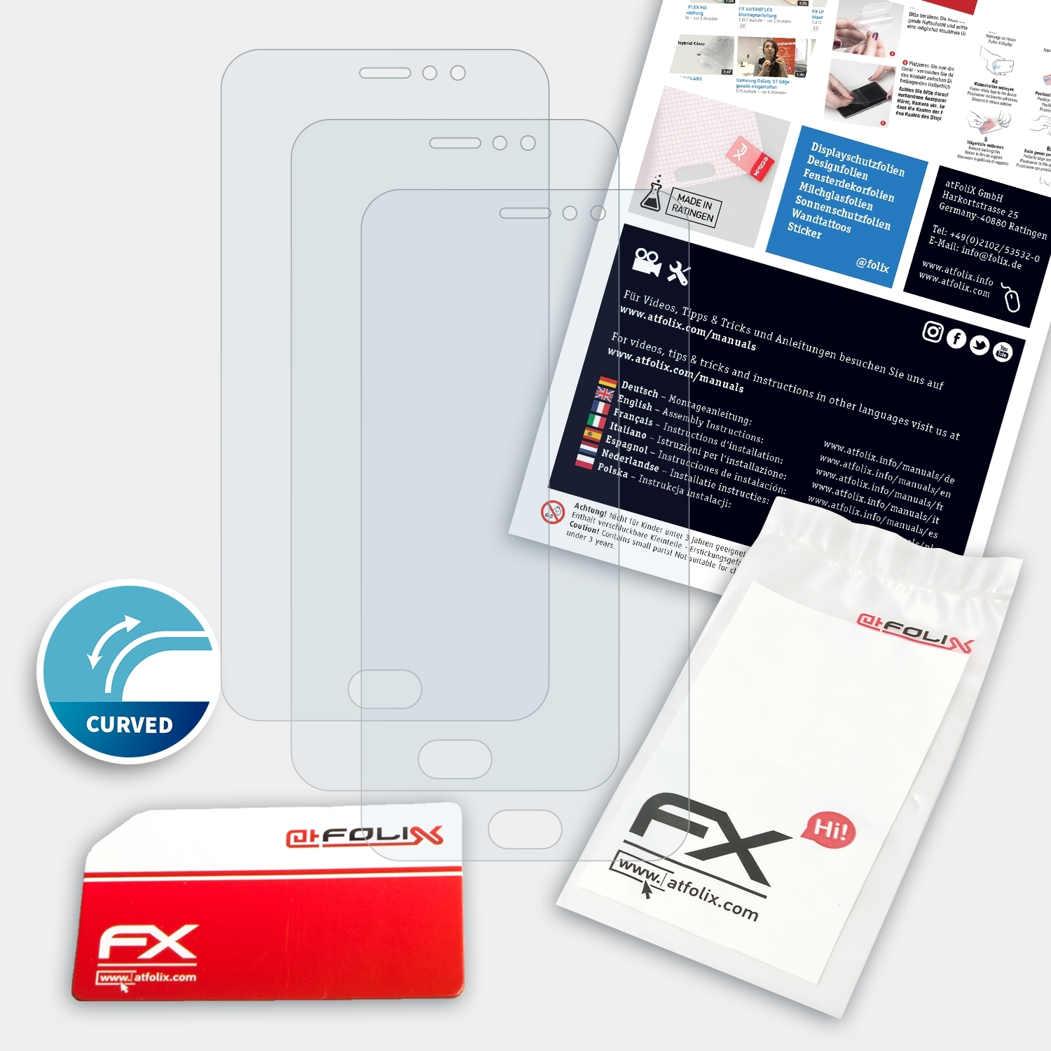 Plus) ATFOLIX 6 Pro FX-ActiFleX Meizu Displayschutz(für 3x