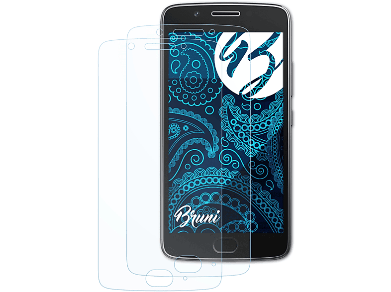 BRUNI 2x Basics-Clear Schutzfolie(für Lenovo Motorola Moto G5)