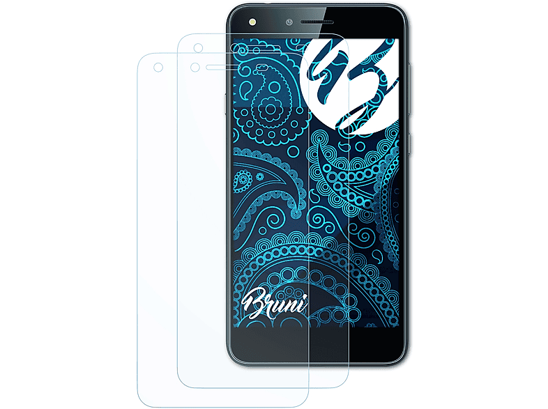 BRUNI 2x Basics-Clear Schutzfolie(für Huawei Y6 II Compact)